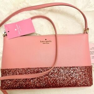 Kate Spade Pink and Flash Glitter Crossbody Bag NWOT
